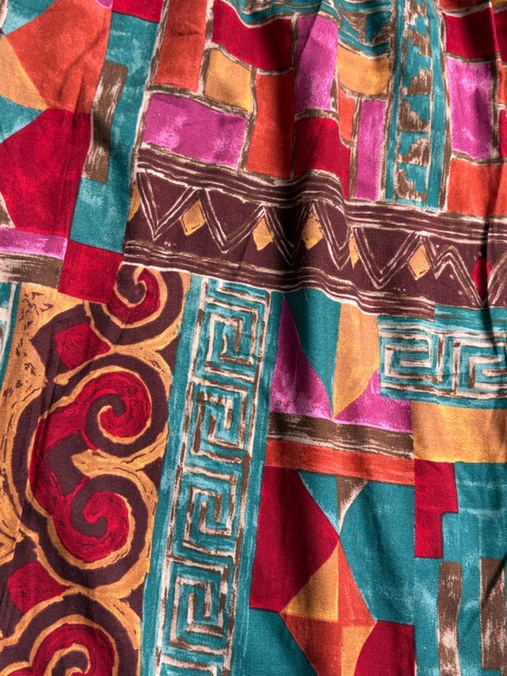 Requirements Multicolor Geometric Patchwork Print Midi Skirt - Picture 7 of 12